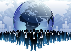 the gurus disciples globe with people